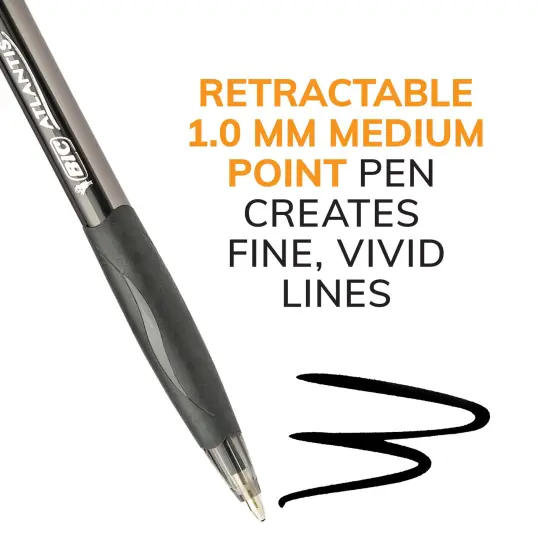 BIC Glide Black Retractable Ballpoint Pens, Medium Point (1.0mm), 12-Count Pack, Ultra Smooth Writing Black Pens {1}