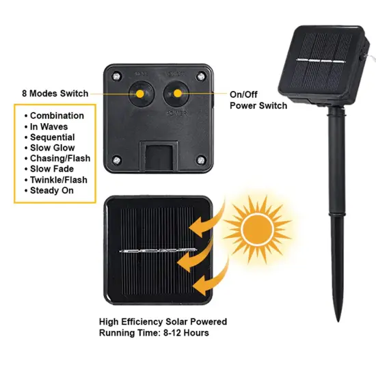 LED Solar String Lights Butterfly Design Warm white {5}