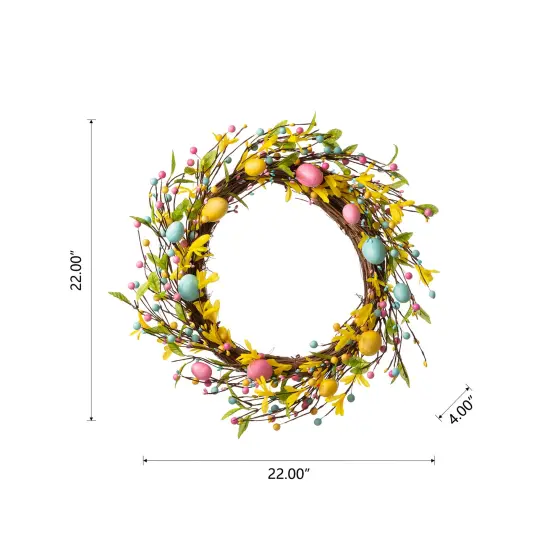 Set of 2 22"D Easter Decor Egg Wreaths Yellow *2 {5}