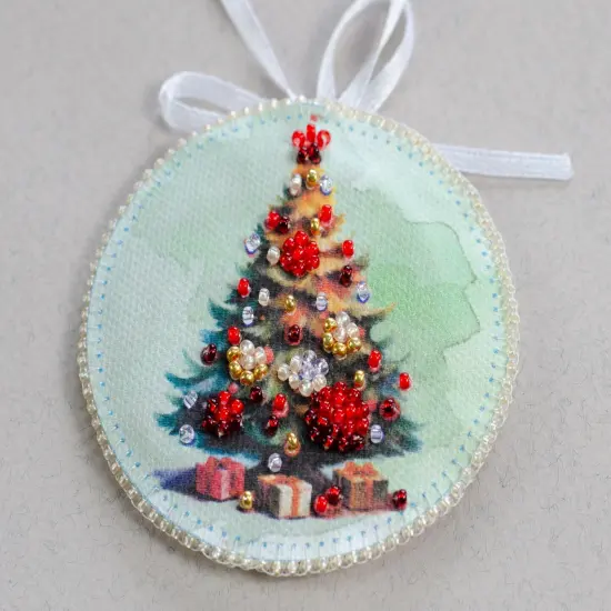 Bead Embroidery Kit Decoration - Festive snake {5}