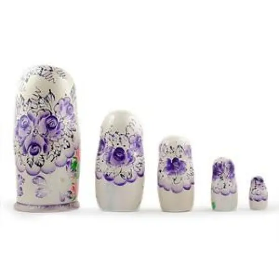 Set of 5 Orthodox Church Wooden Nesting Dolls 7 Inches {3}