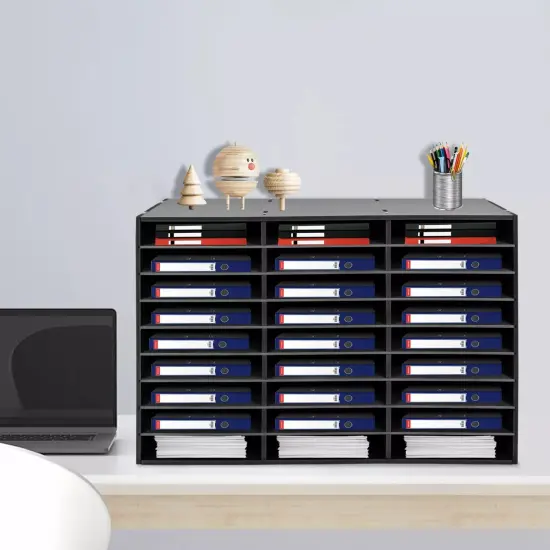 PVC 27 Slots File Sorter Literature Organizer Tabletop Mail Paper Storage Holder {3}
