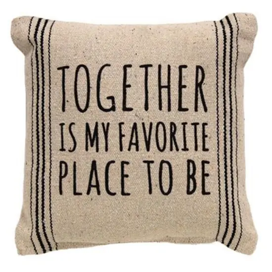 Together Is My Favorite Striped Natural Pillow {1}