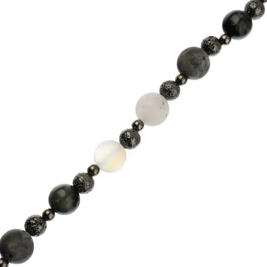 John Bead 10mm Solar System Universe Galaxy 7" Bead Strand Moon {1}