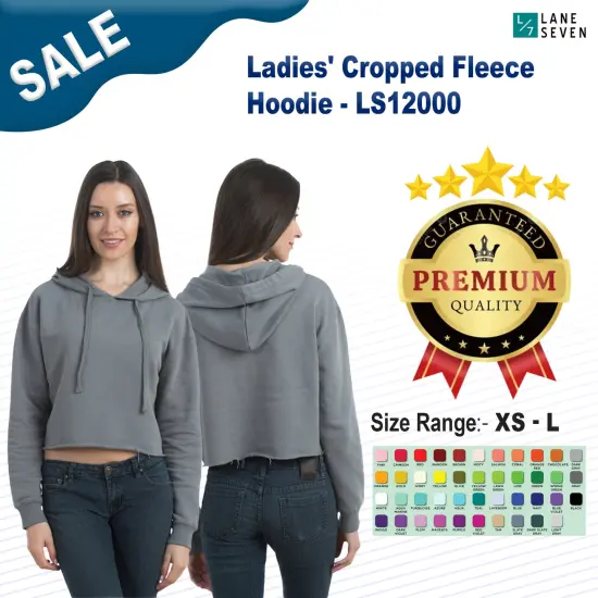 Lane Seven&reg; Ladies' Cropped Fleece Hoodie {2}