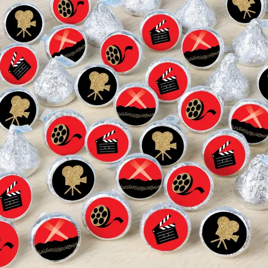 Big Dot of Happiness Red Carpet - Movie Night Party Small Round Candy Stickers - Party Favor Labels - 324 Count {1}