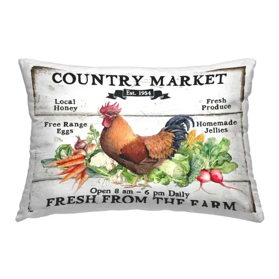 Country Market Vegetables Decorative Printed Throw Pillow Design by Creatif Belle, 14 x 7 x 20 {1}
