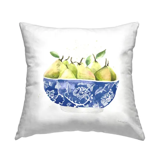 Elegant Bowl of Pears Decorative Printed Throw Pillow Design by Mercedes Lopez Charro, 18 x 7 x 18 {1}