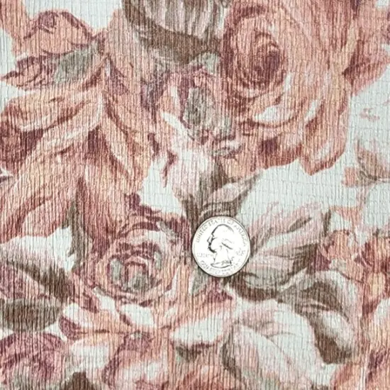 1 Yard Poly Bubble Stretch Fabric Coral 58/60" Wide Lightweight Woven with One-Way Stretch {4}