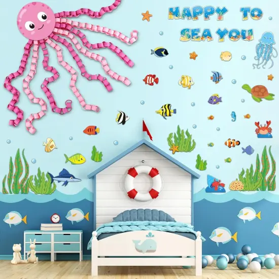 93 Pcs Sea Animal Bulletin Board Summer {5}