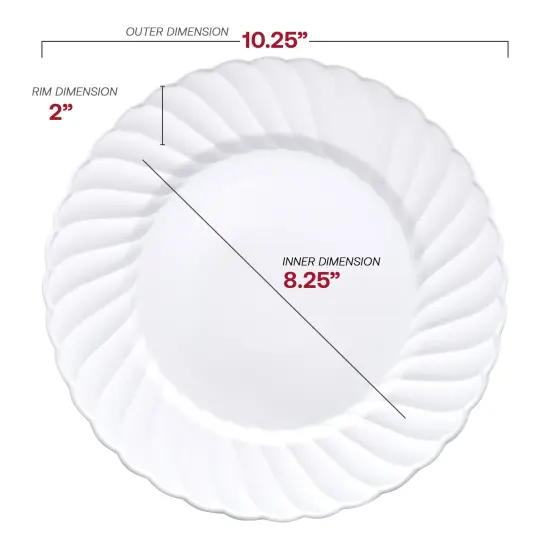 White Flair Plastic Dinner Plates - 10.25" (144 Plates) {3}