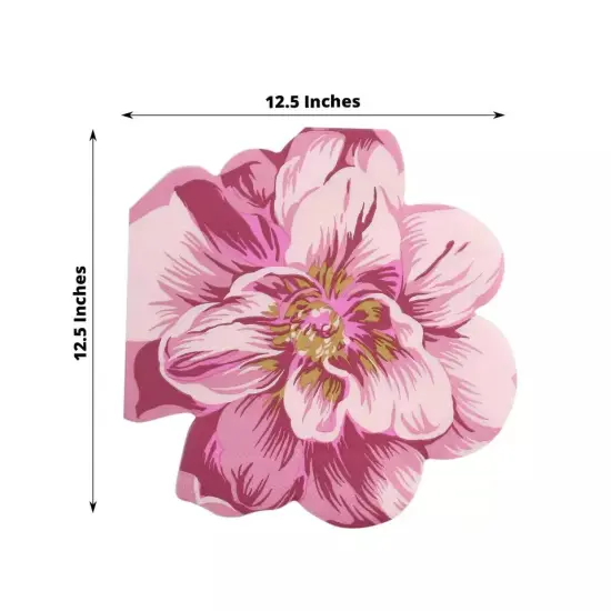 20 Pink Peony Flower Shaped Disposable Cocktail Paper NAPKINS Party Decorations {2}