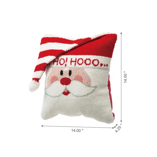 Set of 2 13.98"L Hooked 3D Snowman/Santa Pillows 2pk Santa {3}