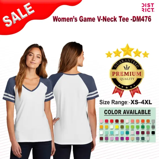District&reg; Women&rsquo;s Game V-Neck Short Sleeve Tee Heather TR/Hcharcoal {2}