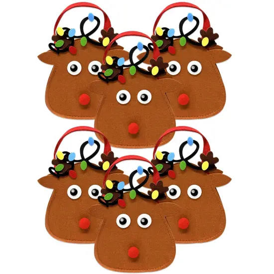 Wrapables Felt Reindeer Gift Bags, Holiday Decorations (Set of 6) {1}