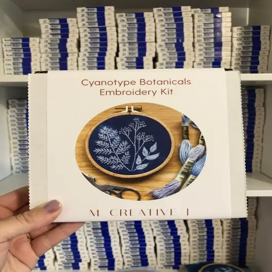 Cyanotype Botanicals - Botanical Embroidery Kit for Beginners {2}