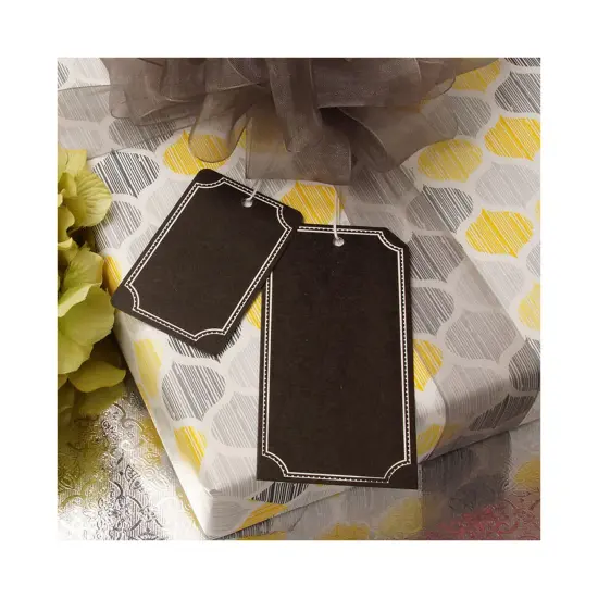 Black White Chalkboard Strung Gift Tags 2 1/8 '' x 4 1/4 '' {3}