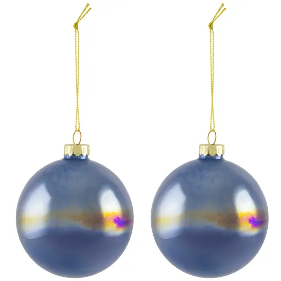 Northlight Shiny Glass Ball Christmas Ornaments - 3" (80mm) - Blue, Green and Teal- 6ct Multi {4}