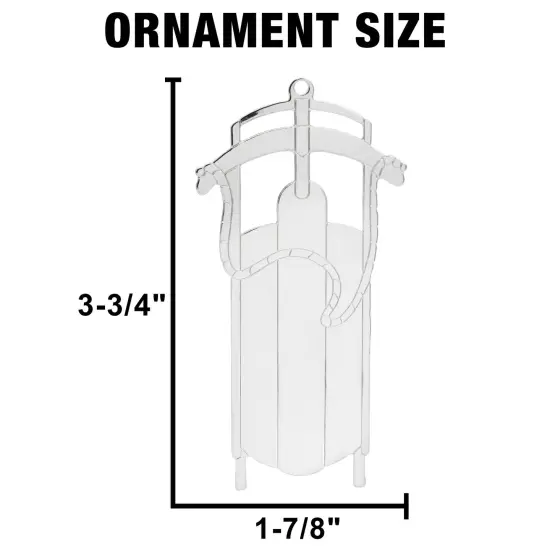 Gloria Duchin Silver Metal Sled Christmas Tree Ornament {2}