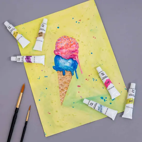 Brea Reese: Professional Watercolor Paint Set - Pastels - 12 Tubes - Soft Muted Hues, Matte Finish, Acid-Free & Non-Toxic, Adult Art Supplies {6}