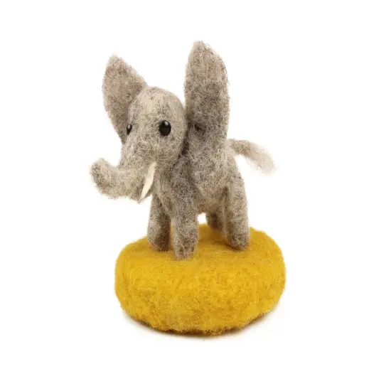 Felting Kit - Tiny Elephant Needle Felt Kit. Amiguwoolli {1}