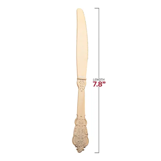 Shiny Baroque Gold Plastic Knives (600 Knives) {3}