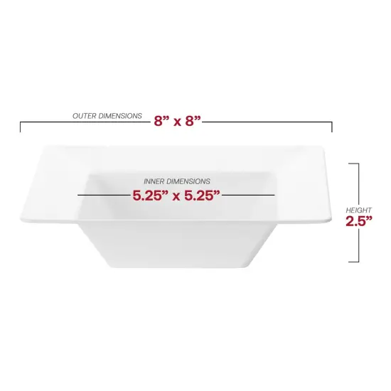 White Square Plastic Soup Bowls - 12 oz. (120 Bowls) {3}