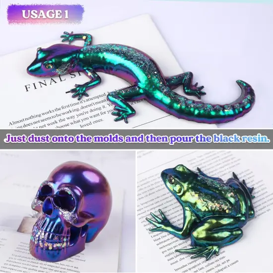 LET'S RESIN Chameleon Flakes, Resin Supplies -Intense Color Shift Pigment Powder for Resin Molds/Tumblers, Chrome Powder Pigment for Christmas Nail Art/Paint/Soap Making {4}