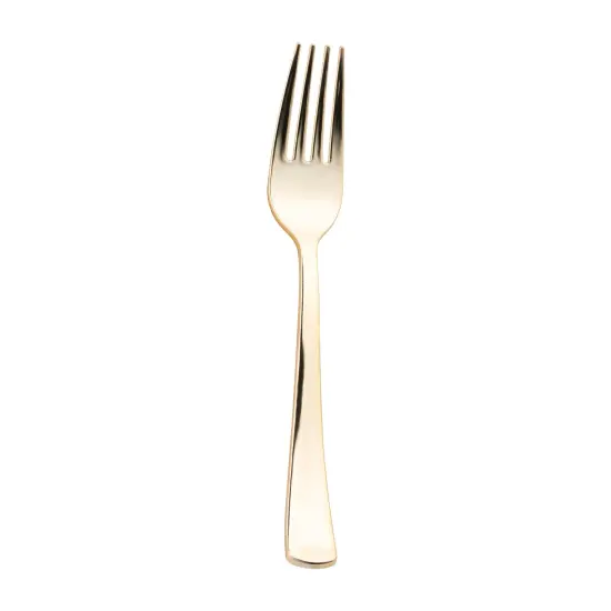 Shiny Metallic Gold Plastic Forks (600 Forks) {1}