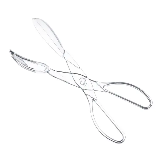 Clear Disposable Plastic Serving Salad Scissor Tongs (50 Tongs) {1}
