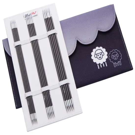 KnitPro-Karbonz Starter Dble Pointed Knitting Needle Set 8"-Set Of Six {3}