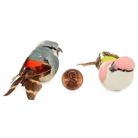 Handcrafted Colorful Angelic Birds 3 1/4 Inches {4}