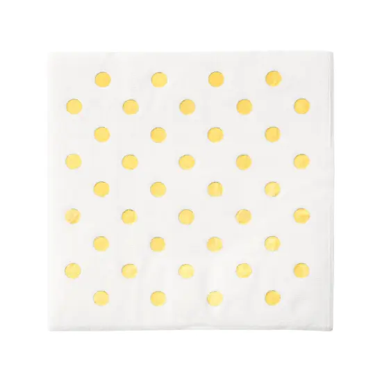 Durable White with Gold Dots Paper Beverage/Cocktail Napkins (600 Napkins) {1}