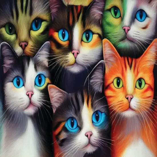 Sunsout Six Cats the Cat Lady Fantasy 550 pc Jigsaw Puzzle 71304 {1}