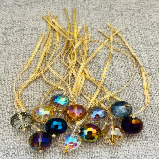 12pcs Crystal Suncatcher Hanging Ball Ornaments Glass Pendants Mini Christmas Tree Crystal Ornament Decorative Prism Balls Small Iridescent Glass Ball {2}