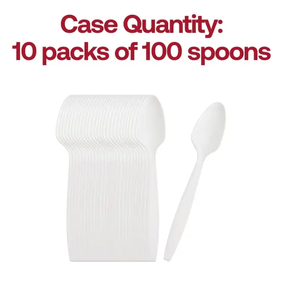 White Plastic Disposable Spoons (1000 Spoons) {5}