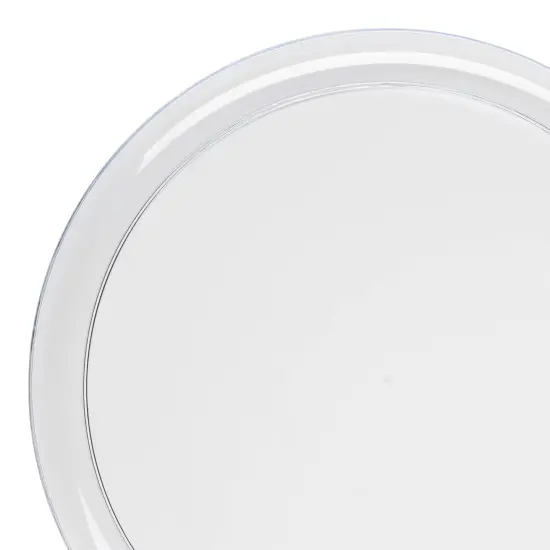 Clear Flat Round Disposable Plastic Dinner Plates - 10" (120 Plates) {1}