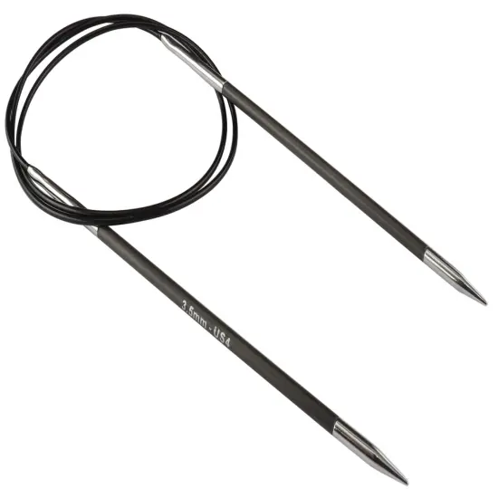 KnitPro-Karbonz Fixed Circular Knitting Needles 40"-Size 4/3.50mm {1}