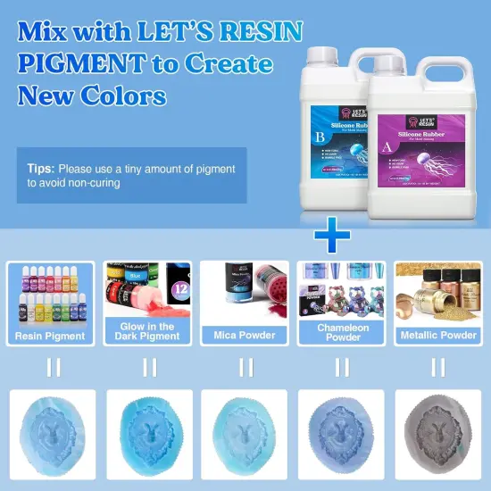 LET'S RESIN Silicone Mold Making Kit Liquid Silicone Rubber 140oz Translucent Clear Mold Making Silicone-Non-toxic and Food-safe Grade Mixing Ratio 1:1-Molding Silicone for Resin Molds,Silicone Molds Maker DIY Manual Making {6}