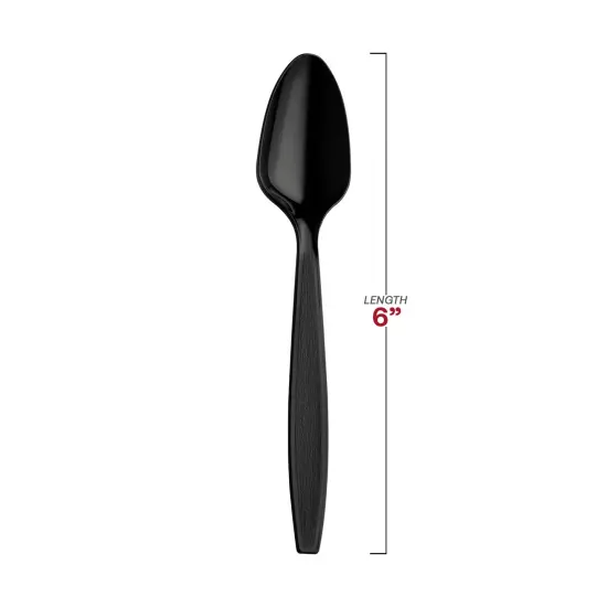 Black Plastic Disposable Spoons (1000 Spoons) {3}
