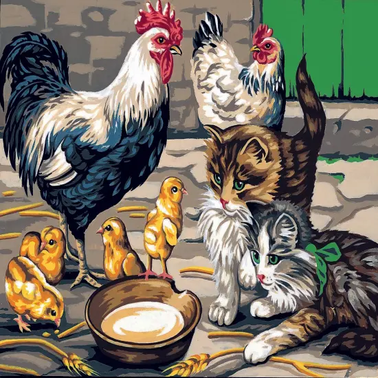 Needlepoint canvas for halfstitch without yarn The Little Curious MRC1531331 Margot de Paris Printed Tapestry Canvas {1}