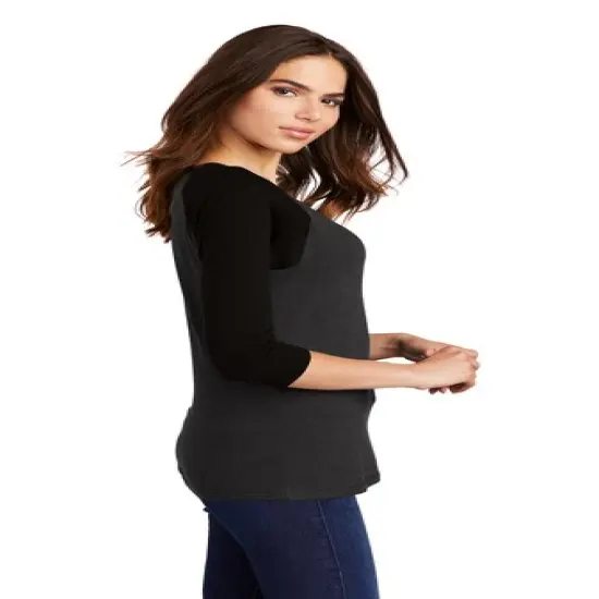 District&reg; Women&rsquo;s Perfect Three-Quarter Sleeve Raglan Navy F/Grey Frost {7}