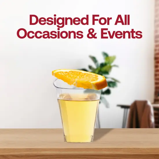 Clear Square Plastic Shot Glasses - 2 oz. (960 Glasses) {6}