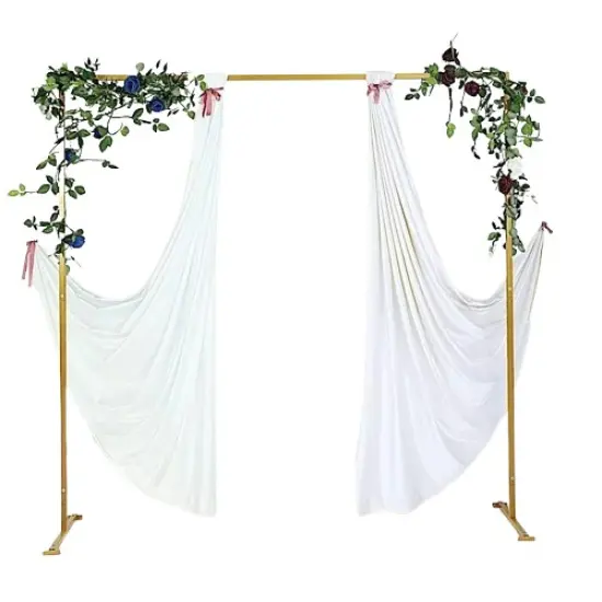8 feet Gold Metal Square Backdrop Stand Wedding Arch Party Events Decorations {1}