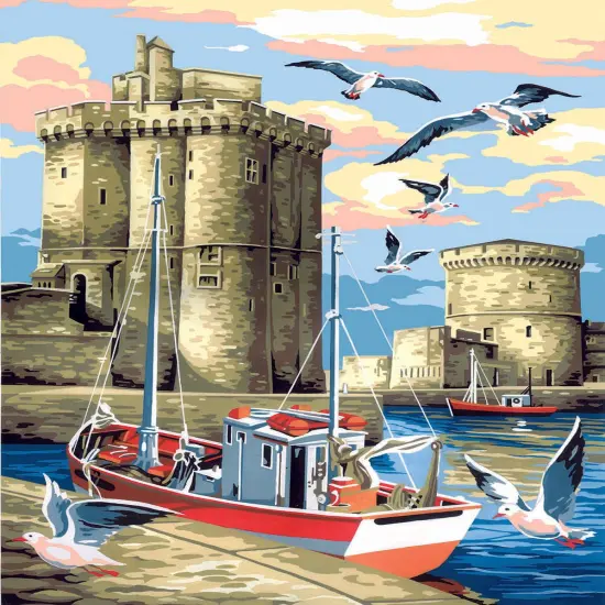 Needlepoint canvas for halfstitch without yarn La Rochelle SE929.389 Seg De Paris Printed Tapestry Canvas {1}