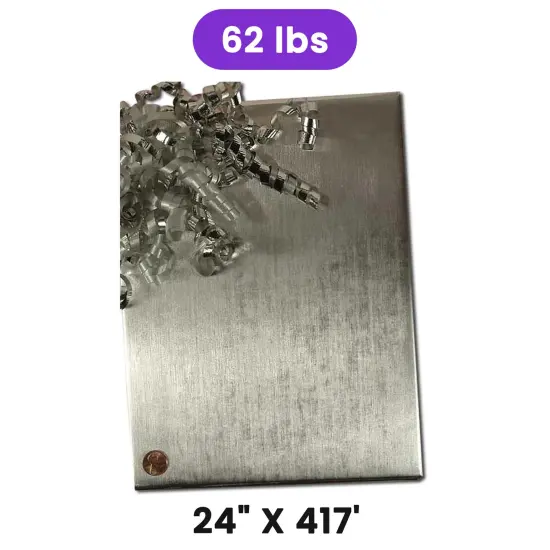 Bright Aluminum Embossed Metallic Wrapping Paper 24" x 417" Roll {1}