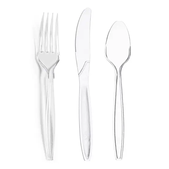 Clear Disposable Plastic Cutlery Set (1000 Guests) {1}