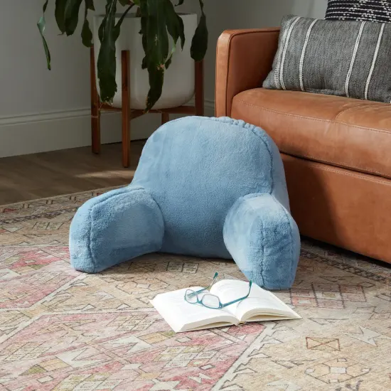 Faux Fur Bed Rest Pillow Kerry Blue {3}
