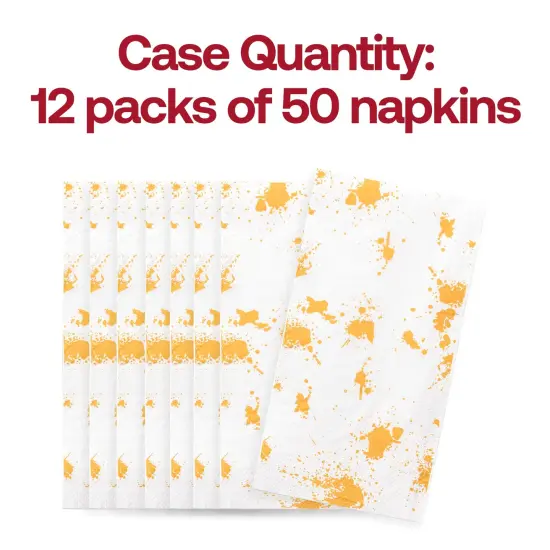Durable White with Gold Paint Splatter Paper Dinner Napkins (600 Napkins) {5}