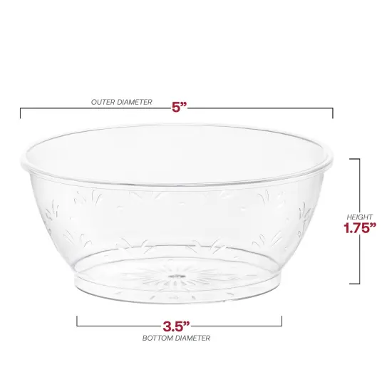 Clear Floral Round Disposable Plastic Soup Bowls - 10 oz. (240 Bowls) {3}